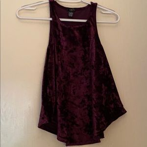 Purple velvet tank top